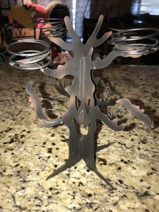 Metal Halloween Haunted Spooky Cutout Tree 4 - Tealight Candle Holder Unique