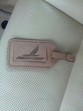 Vintage Piedmont Airlines Leather Luggage Baggage Tag