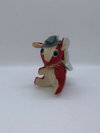 Vtg 1960s Dakin Dream Pet Christmas Red Squirrel Doll Japan 4”