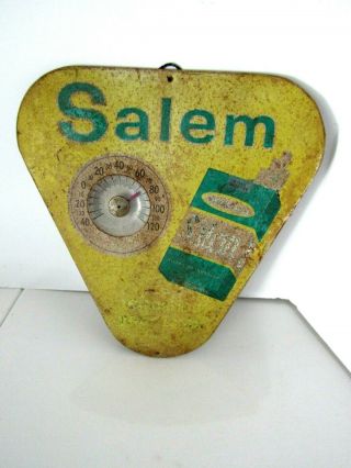 Old Vintage Salem Menthol Fresh Filter Cigarettes Store Front Tin Thermometer