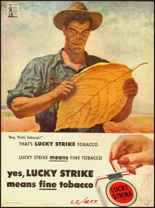 1944 Vintage Ad For Lucky Strike Cigarettes,  Wwii,  Great Illustration (092012)
