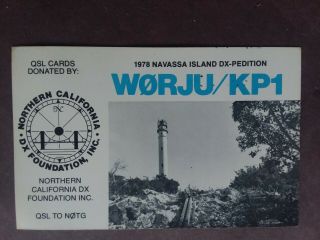 1978 Navassa Island Dx - Pedition - W0rju/kp1 - Qsl