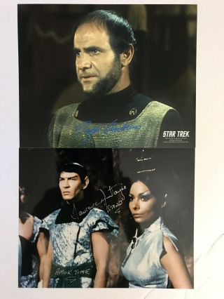 2 Star Trek Autographed Photo 8x10 Lawrence Montaigne & Tige Andrews