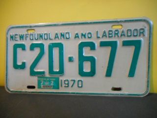 1970 Newfoundland And Labrador Vehicle License Plate,  C20 - 677,  Tag,  Canada