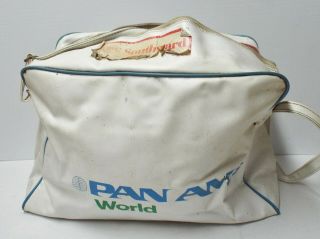 Vintage Pan Am ' s World Airlines Carry On Overnight Travel Bag 5