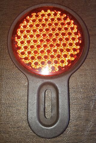 Red Glass K - D Lamp Co Triflex Junior Reflector Rat Rod License Topper Motor
