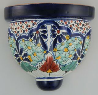 Mexican Talavera Pottery Wall Hanging Planter Ceramic Sconce Planter 20