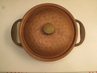Vtg Hammered Copper Pot Pan Swiss Made Stockli Nestal Arts & Crafts 6 3/4 " D