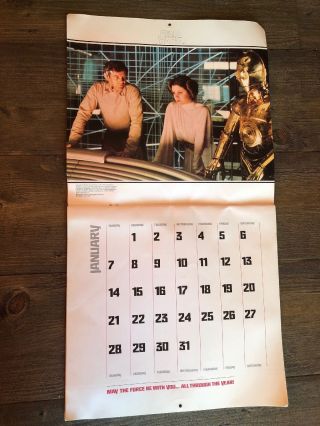 VTG The 1979 Star Wars Calendar Very Rare Dates Same as 2018 2