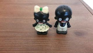 Black Americana Collectibles Vtg Boy And Girl Salt And Pepper Shakers