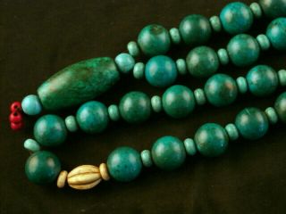 26 Inches WOW Tibetan Turquoise Round Beads Prayer Necklace Y025 2