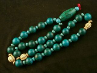 26 Inches WOW Tibetan Turquoise Round Beads Prayer Necklace Y025 4