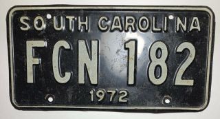 1972 South Carolina License Plate
