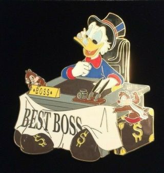 Scrooge Mcduck Chip Dale Best Boss Disney Store Pin Le 300 Jumbo Moc 65556