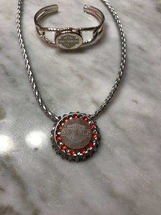 Harley Davidson Necklace & Bracelet