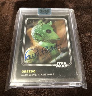 Greedo Paul Blake 14/26 Autograph Star Wars Archives 2018 Auto Topps