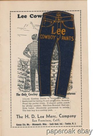 1941 Livermore,  California Rodeo Program With Lee ' s Denim Jeans Sample 3