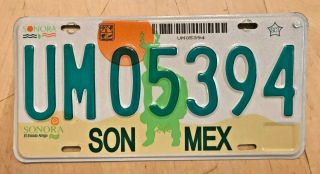 Mexico Sonora Truck Graphic License Plate " Um 05394 " Son Mex Mexican