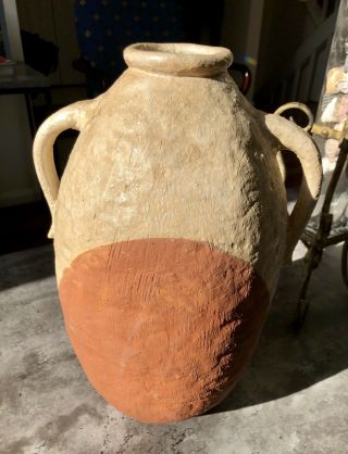 Vintage Southwest Huge Native American Indian Clay Pottery Vase Urn 14”h X9”