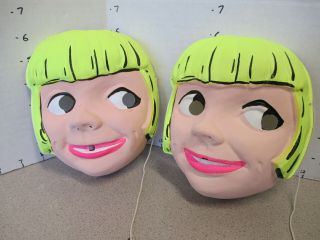Halloween Mask Vintage 1960s Dessart Bros Dutch Boy Girl Smiling Comic Character