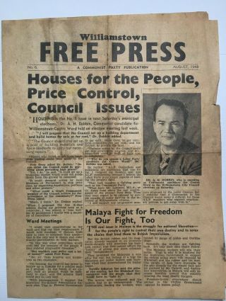 Vintage 1948 Williamstown Press Communist Newspaper Melbourne Australia