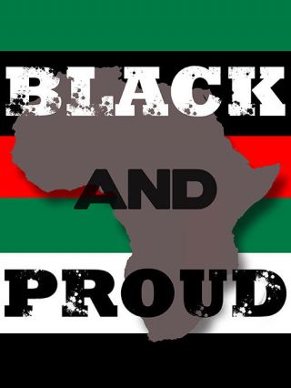 Black And Proud Poster Pan Africa Colors Black Red Green African American (18x24