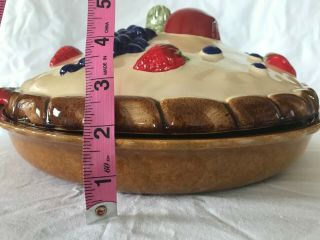 Vintage French Ceramic Pie/Torte Holder w/Decorative Fruits - - Perfect for Summer 2
