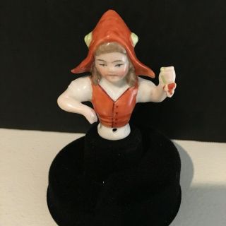 Vintage Porcelain Dressel & Kister Child Half Doll In Dutch Costume