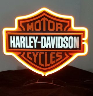 Harley Davidson Neon Light With Base