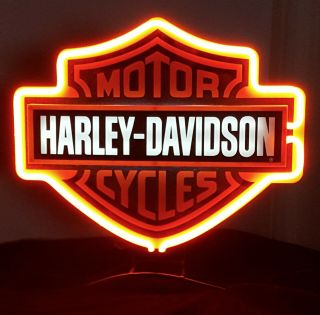 Harley Davidson Neon Light With Base 2