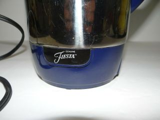 Vintage Fiesta Blue Electric Coffee Pot Percolator 12 Cups Model DEP - 1200 2