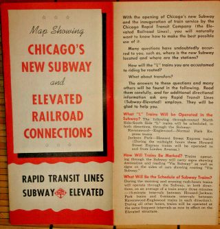 Chicago Rapid Transit Co.  Map Showing.  Subway/elevated Railroad Connections