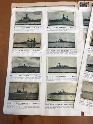 Douglas Ships of the Royal Navy Warships 1940c 50 cards In Album 3