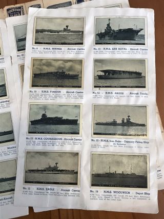 Douglas Ships of the Royal Navy Warships 1940c 50 cards In Album 4
