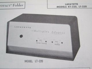 Lafayette Kt - 220 & Lt - 220 Multiplex Adaptor Photofact