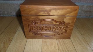 Vintage Wooden Recipe Box Filled With Old Recipes