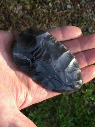 Large Fine Obsidian Paleo Knife - Klamath County Oregon