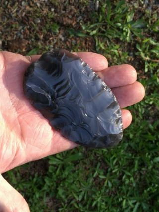 Large Fine Obsidian Paleo Knife - Klamath County Oregon 3