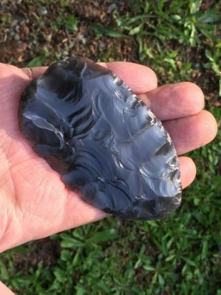 Large Fine Obsidian Paleo Knife - Klamath County Oregon 4