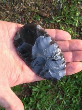 Large Fine Obsidian Paleo Knife - Klamath County Oregon 5