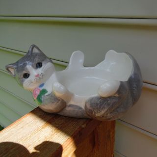 Vintage Cat with Fish Bowl Cookie Jar Treasure Craft Co. 6