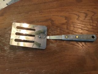 Vintage Robinson Knife Co.  Slotted Spatula Turner Riveted Wood Handle 10 3/4 " Us