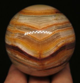 51mm 6.  6oz Natural Banded Onyx Crystal Sphere Ball