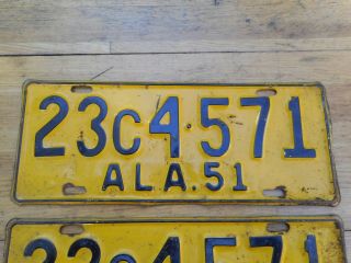 Covington County Alabama 1951 License Plate Tags Car Truck Matching 23c 4 - 571 2