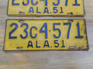Covington County Alabama 1951 License Plate Tags Car Truck Matching 23c 4 - 571 3