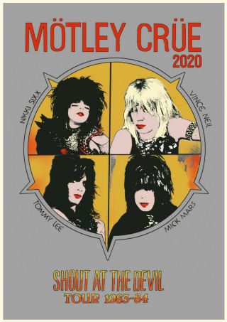 2020 Wall Calendar [12 Pages A4] Motley Crue Heavy Rock Music Photo Poster M1165