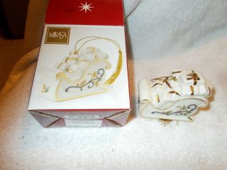 Mikasa Sleigh Packages Christmas Ornament Porcelain 2 1/4 " X 2 3/4 "