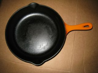 Le Creuset No.  23 Cast Iron Frying Pan Skillet 9 " Orange Enamel Made France