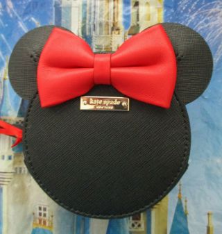 Nwt Kate Spade Minnie Mouse Disney Coin Purse Red Bow Leather Limited Edition