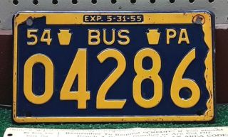 Pennsylvania - 1954 O Series Bus License Plate - Very Tough Type,  And Cond